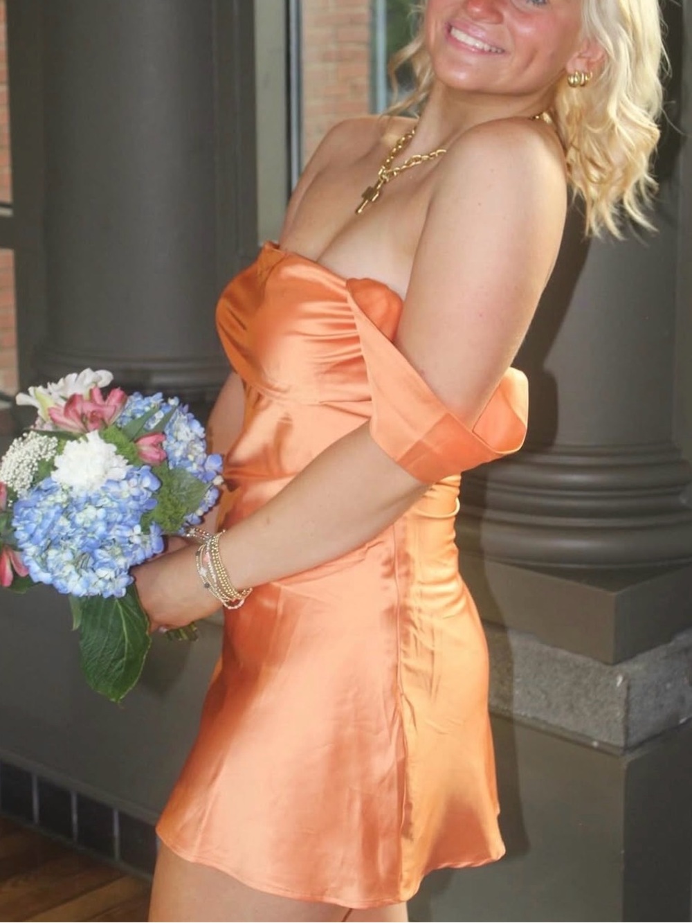 Princess Polly Orange Satin Mini Dress